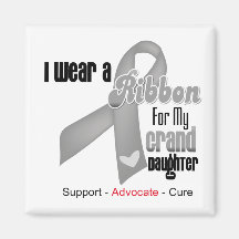 I Wear a Grey Ribbon For My Granddaughter Refrigerator Magnet