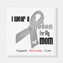 I Wear a Grey Ribbon For My Mom Fridge Magnets
