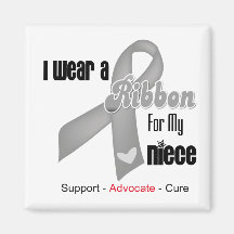 I Wear a Grey Ribbon For My Niece Fridge Magnet