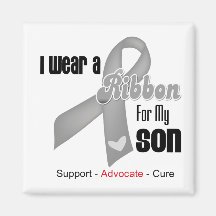 I Wear a Grey Ribbon For My Son Magnets