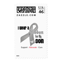 I Wear a Grey Ribbon For My Son Postage Stamp
