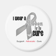 I Wear a Grey Ribbon For The Cure Refrigerator Magnet