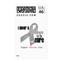 I Wear a Grey Ribbon For The Cure Stamps
