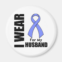 I Wear a Periwinkle Ribbon For My Husband Fridge Magnets