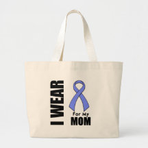I Wear a Periwinkle Ribbon For My Mom Canvas Bags