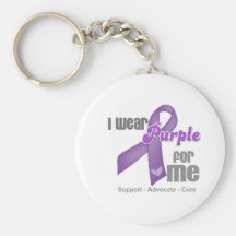 I Wear a Purple Ribbon For Me Keychains