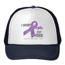 I Wear a Purple Ribbon For Me Mesh Hats