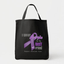 I Wear a Purple Ribbon For My Best Friend Canvas Bag