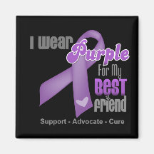 I Wear a Purple Ribbon For My Best Friend Refrigerator Magnet