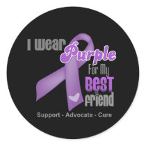 I Wear a Purple Ribbon For My Best Friend Sticker