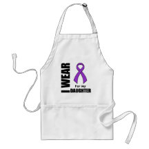 I Wear a Purple Ribbon For My Daughter Aprons