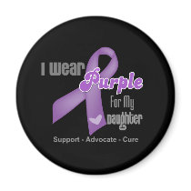 I Wear a Purple Ribbon For My Daughter Fridge Magnets