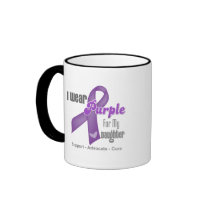 I Wear a Purple Ribbon For My Daughter Mugs