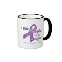 I Wear a Purple Ribbon For My Daughter Mugs