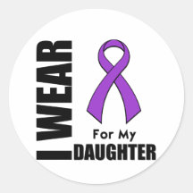I Wear a Purple Ribbon For My Daughter Sticker