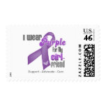 I Wear a Purple Ribbon For My Girlfriend Postage Stamp