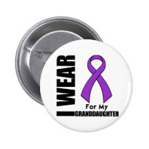 I Wear a Purple Ribbon For My Granddaughter Buttons