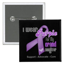 I Wear a Purple Ribbon For My Granddaughter Pinback Button