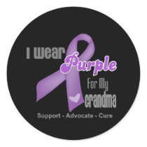 I Wear a Purple Ribbon For My Grandma Round Stickers