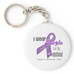 I Wear a Purple Ribbon For My Husband keychains
