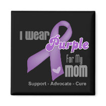 I Wear a Purple Ribbon For My Mom Refrigerator Magnets