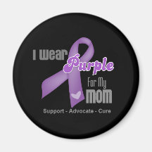 I Wear a Purple Ribbon For My Mom Refrigerator Magnet