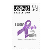 I Wear a Purple Ribbon For My Wife Postage Stamp