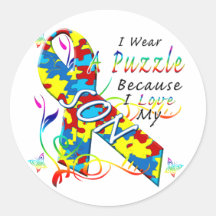 I Wear A Puzzle Because I Love My Son Sticker