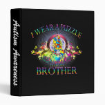 I Wear A Puzzle for my Brother (floral) Vinyl Binder