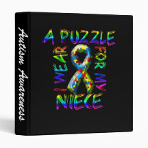 I Wear a Puzzle for my Niece Vinyl Binders