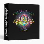 I Wear A Puzzle for my Son (floral) 3 Ring Binders