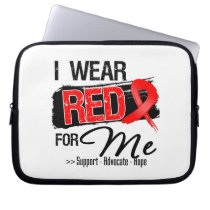 I Wear a Red Awareness Ribbon For Me Laptop Computer Sleeve