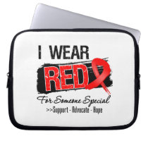 I Wear a Red Awareness Ribbon For Someone Special Computer Sleeves