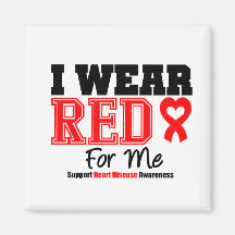 I Wear a Red Ribbon For Me Fridge Magnet