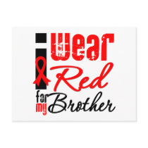 I Wear a Red Ribbon For My Brother Post Card