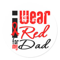 I Wear a Red Ribbon For My Dad Round Stickers