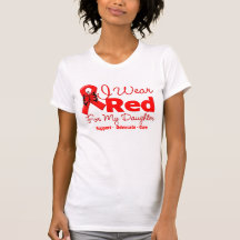 I Wear a Red Ribbon For My Daughter T-shirts