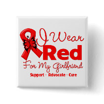 I Wear a Red Ribbon For My Girlfriend Buttons
