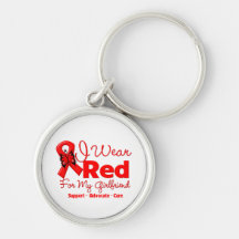 I Wear a Red Ribbon For My Girlfriend Keychains