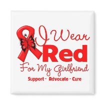 I Wear a Red Ribbon For My Girlfriend Refrigerator Magnet