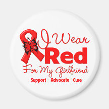 I Wear a Red Ribbon For My Girlfriend Fridge Magnet
