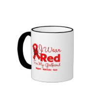 I Wear a Red Ribbon For My Girlfriend Mugs
