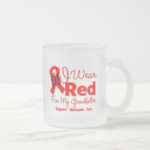 I Wear a Red Ribbon For My Grandfather Coffee Mugs