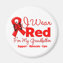 I Wear a Red Ribbon For My Grandfather Fridge Magnet