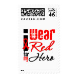 I Wear a Red Ribbon For My Hero postage