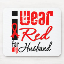 I Wear a Red Ribbon For My Husband Mouse Mat