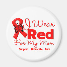 I Wear a Red Ribbon For My Mom Fridge Magnets