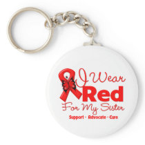 I Wear a Red Ribbon For My Sister Key Chain