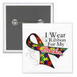I Wear a Ribbon For My Brother - Autism Awareness Pin