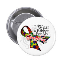 I Wear a Ribbon For My Grandson - Autism Awareness Pin